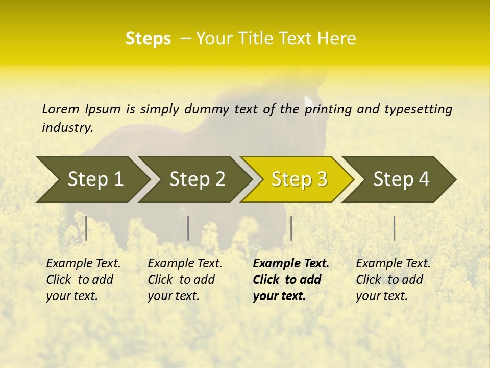 Horse In Flowers PowerPoint Template