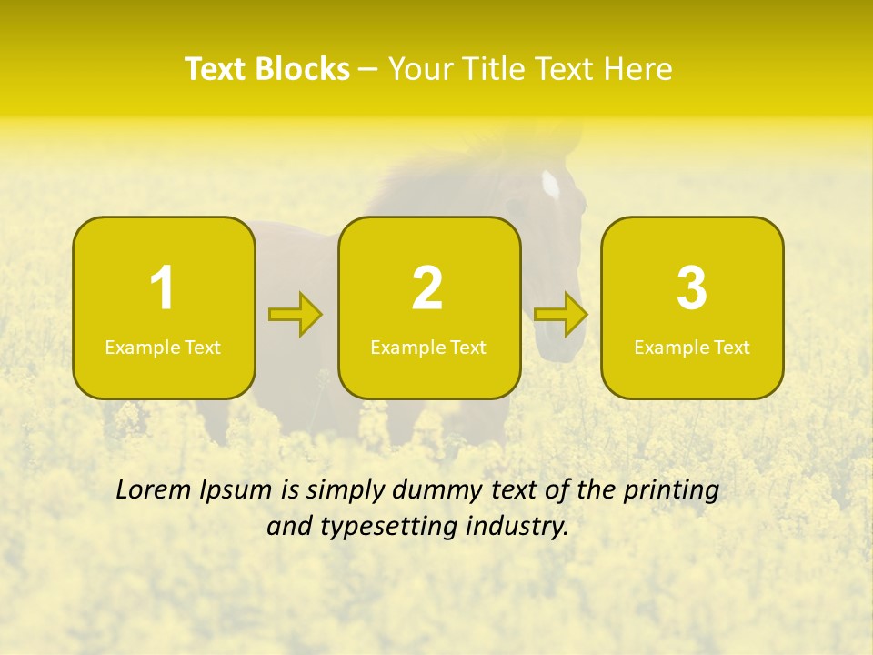 Horse In Flowers PowerPoint Template