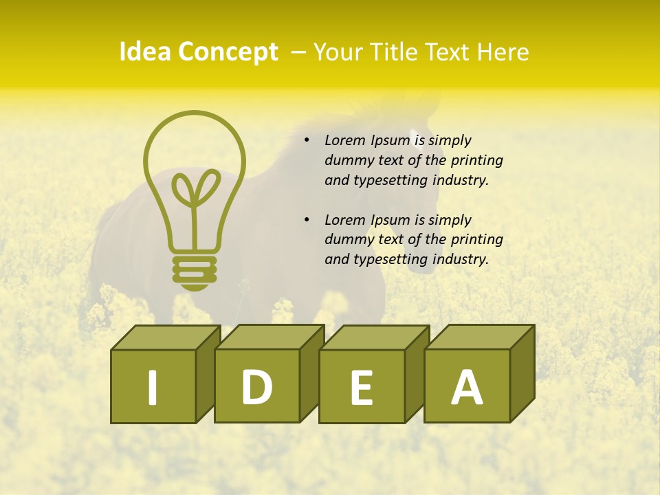 Horse In Flowers PowerPoint Template