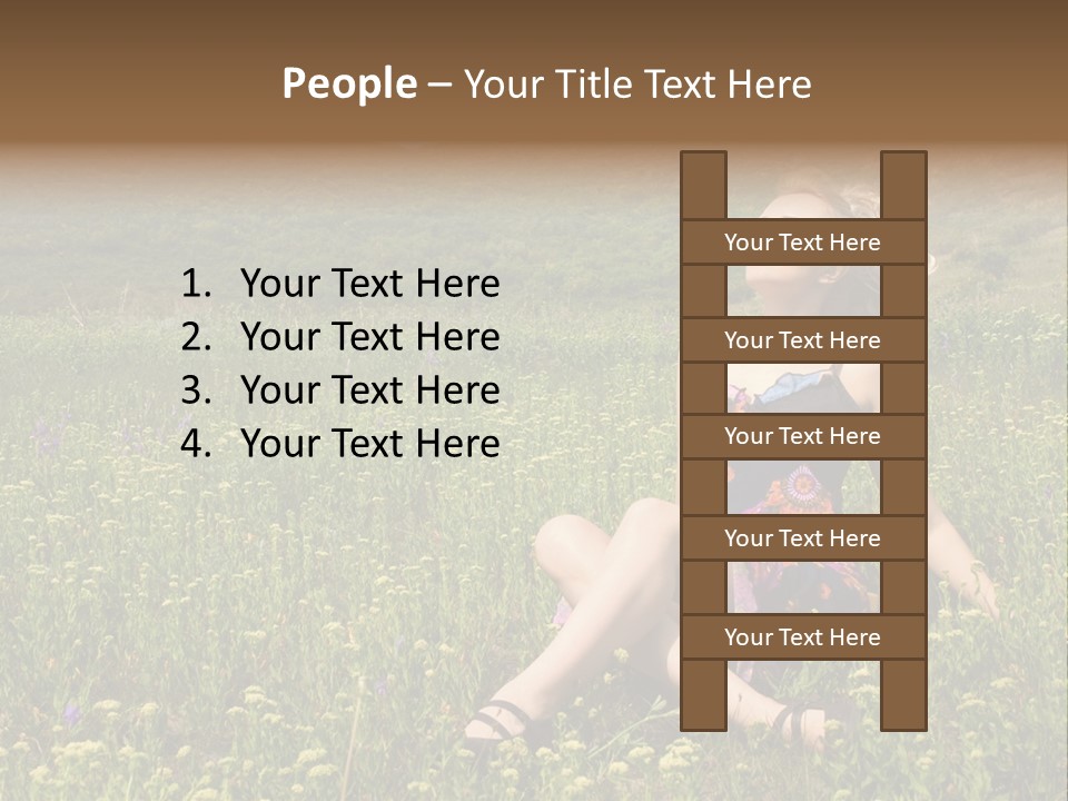 Woman Resting Sitting PowerPoint Template