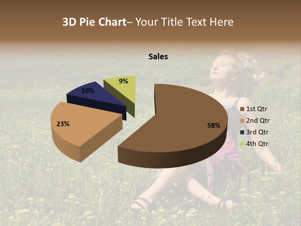 Woman Resting Sitting PowerPoint Template