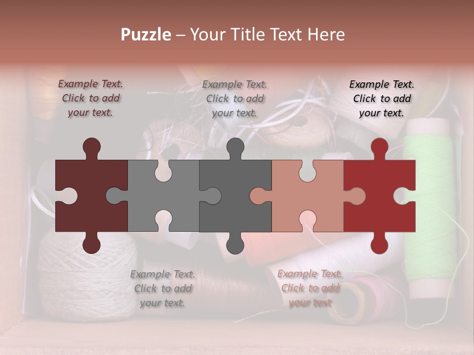 Fabric Red Work PowerPoint Template