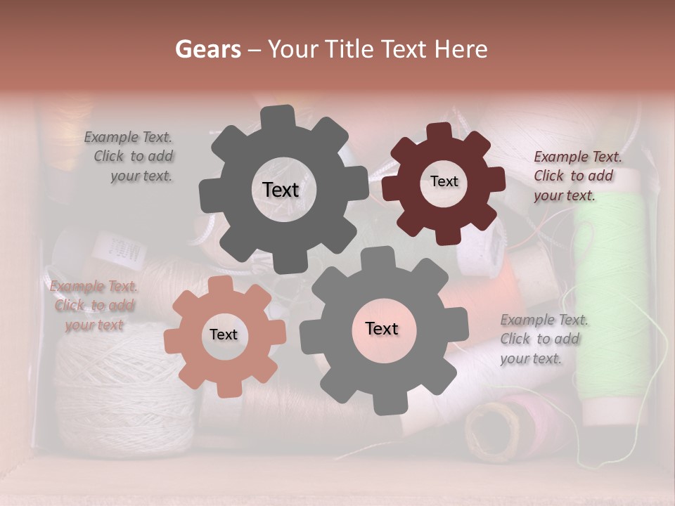 Fabric Red Work PowerPoint Template