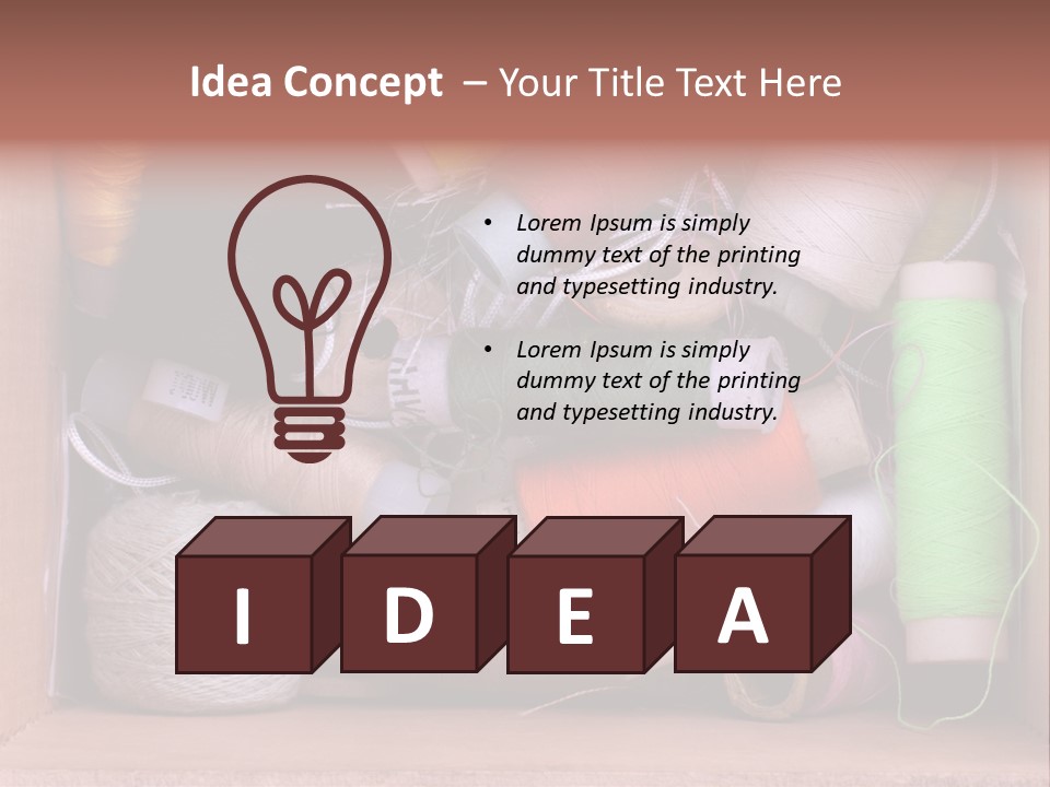 Fabric Red Work PowerPoint Template