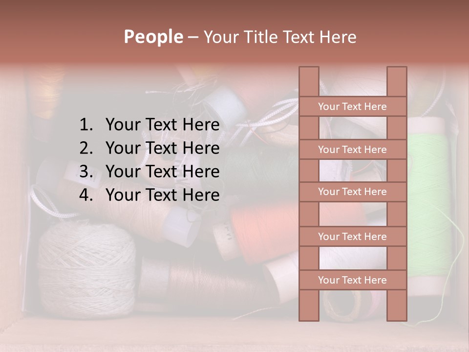 Fabric Red Work PowerPoint Template