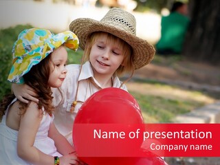 Children In Love PowerPoint Template