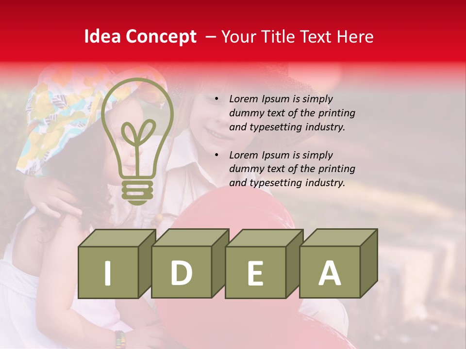 Children In Love PowerPoint Template