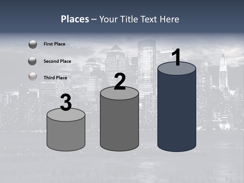 Black And White City Skyline PowerPoint Template
