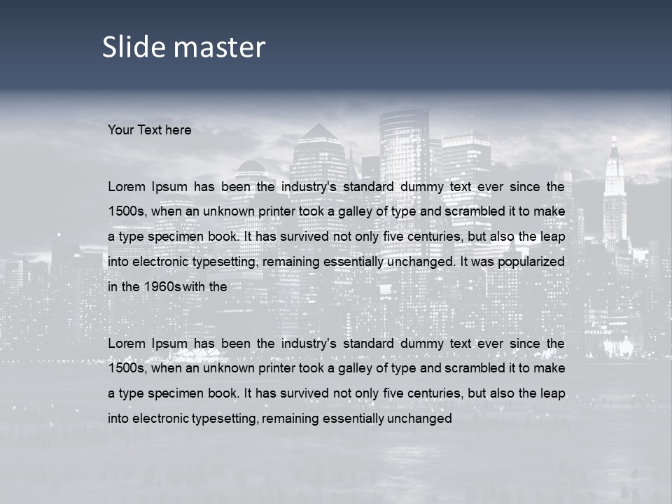 Black And White City Skyline PowerPoint Template