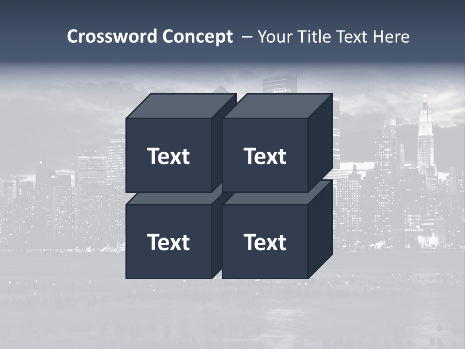 Black And White City Skyline PowerPoint Template