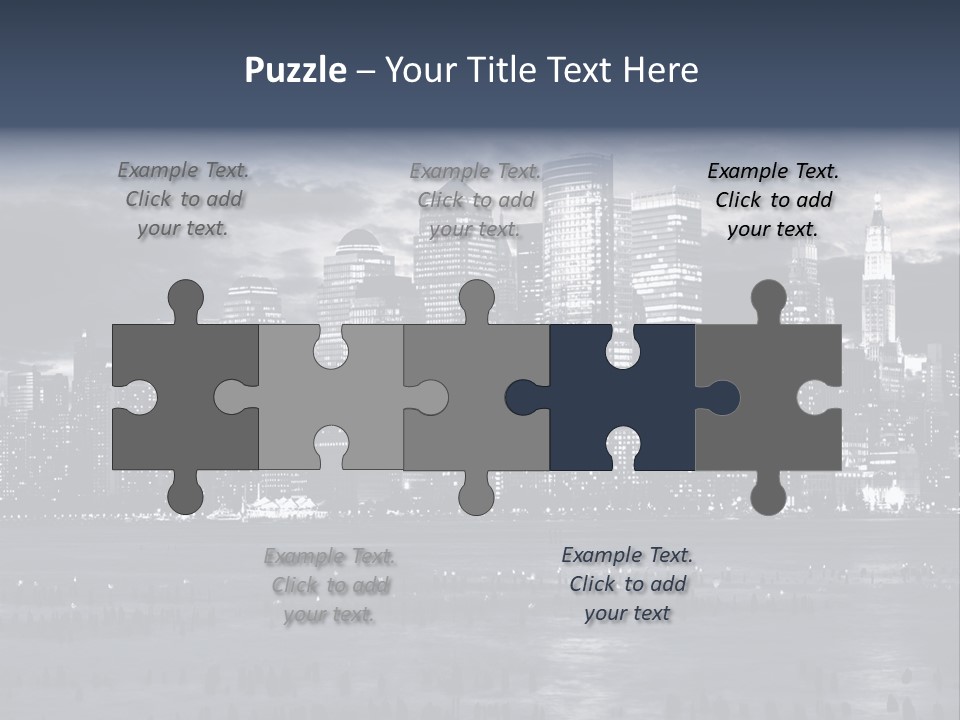 Black And White City Skyline PowerPoint Template