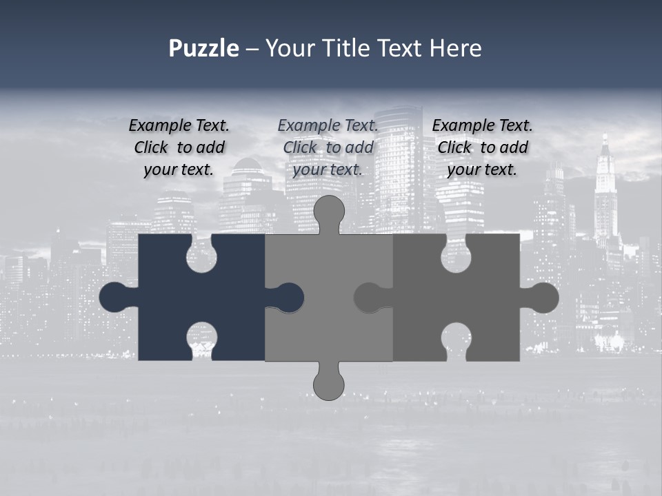 Black And White City Skyline PowerPoint Template