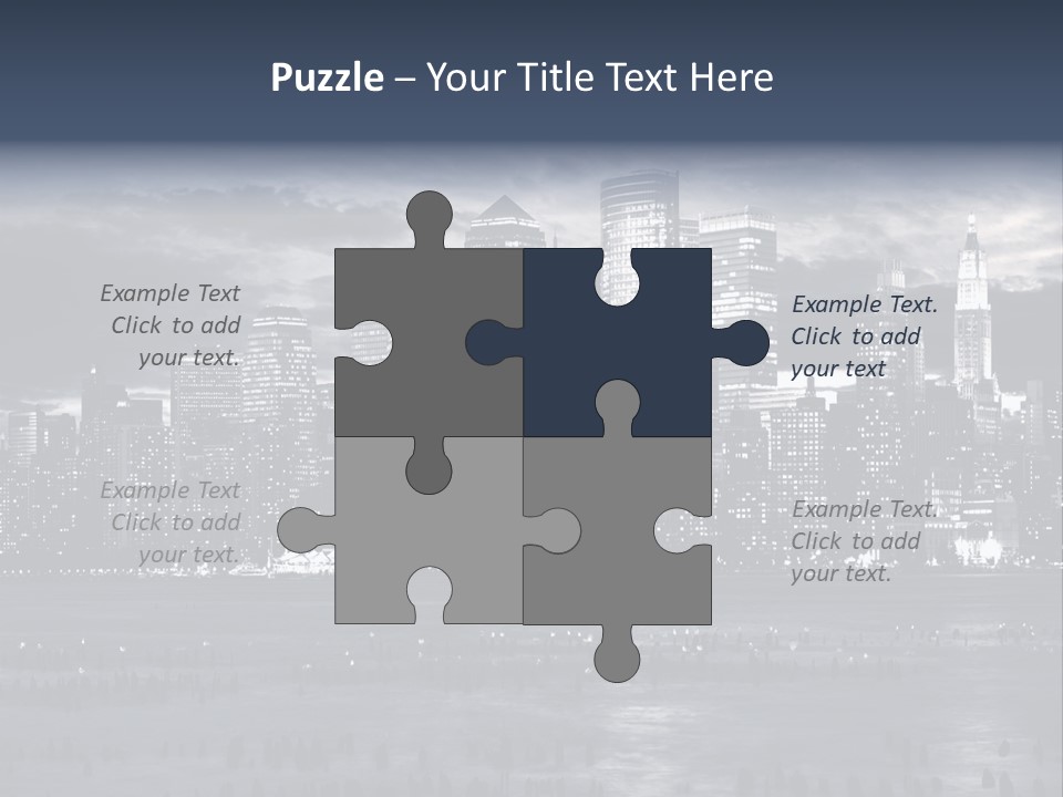 Black And White City Skyline PowerPoint Template