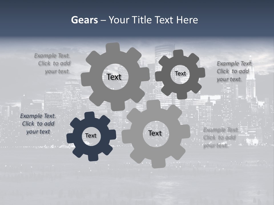 Black And White City Skyline PowerPoint Template