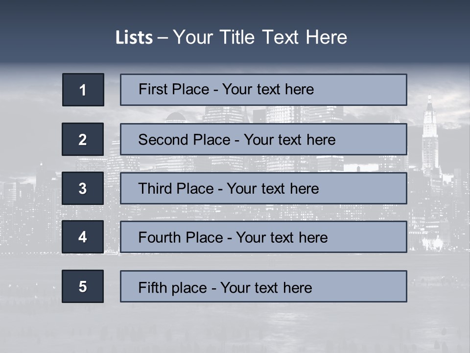Black And White City Skyline PowerPoint Template