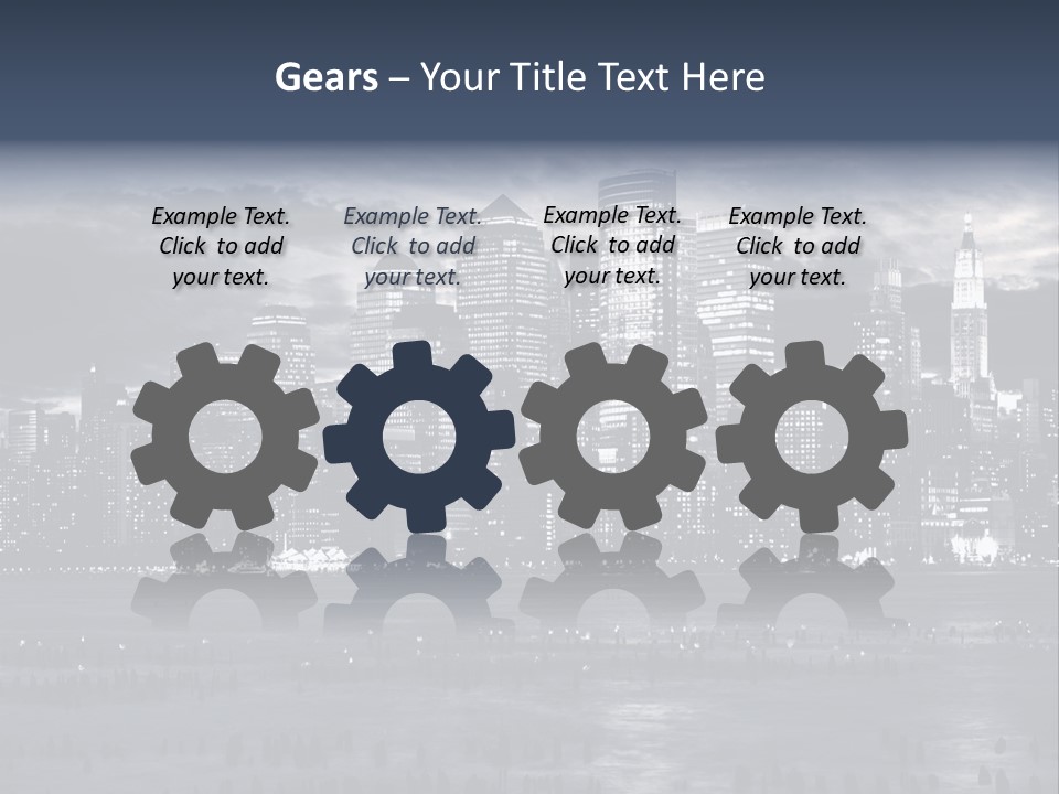 Black And White City Skyline PowerPoint Template