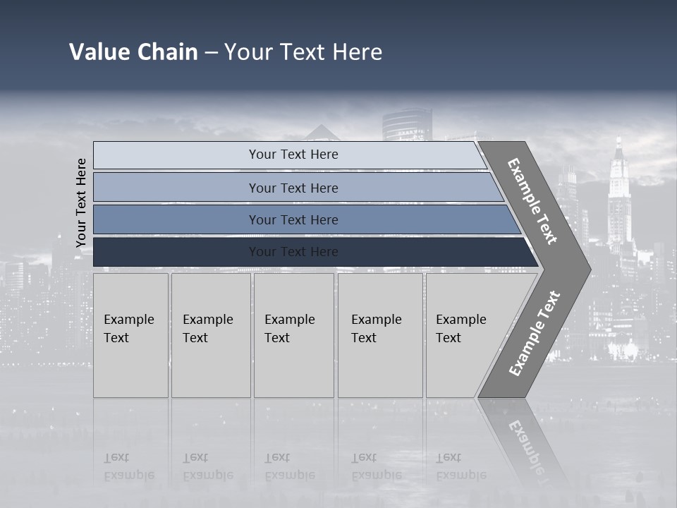 Black And White City Skyline PowerPoint Template