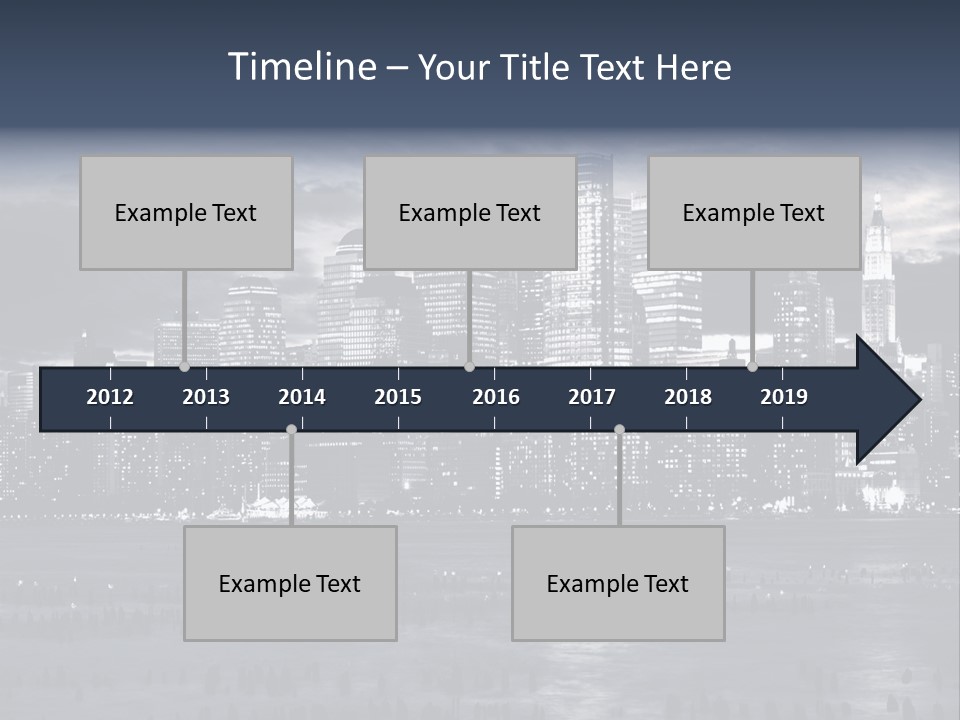 Black And White City Skyline PowerPoint Template