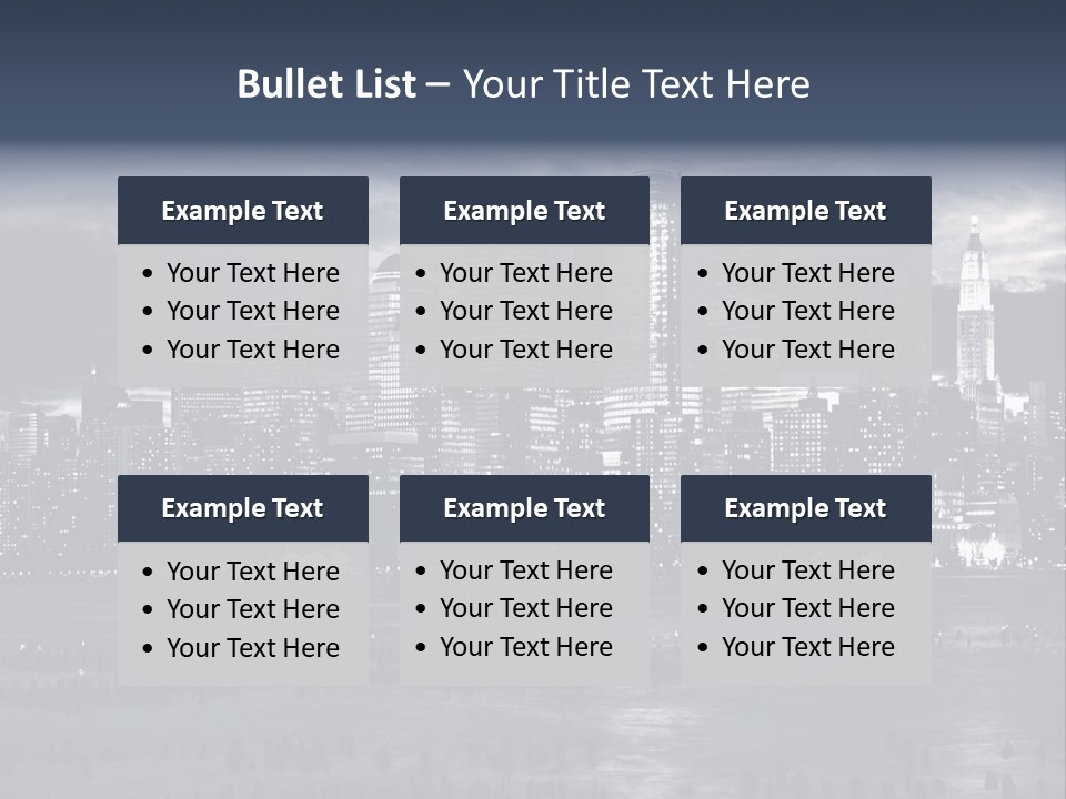 Black And White City Skyline PowerPoint Template