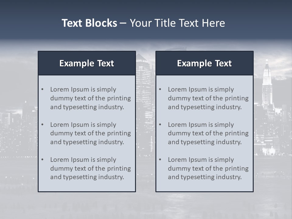 Black And White City Skyline PowerPoint Template