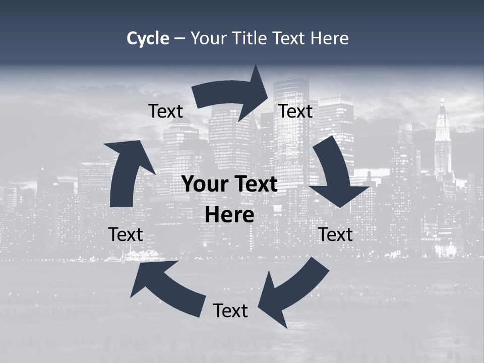 Black And White City Skyline PowerPoint Template