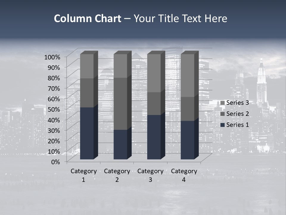 Black And White City Skyline PowerPoint Template