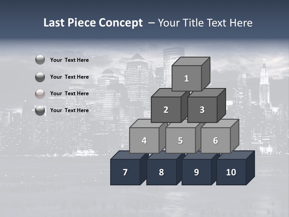 Black And White City Skyline PowerPoint Template