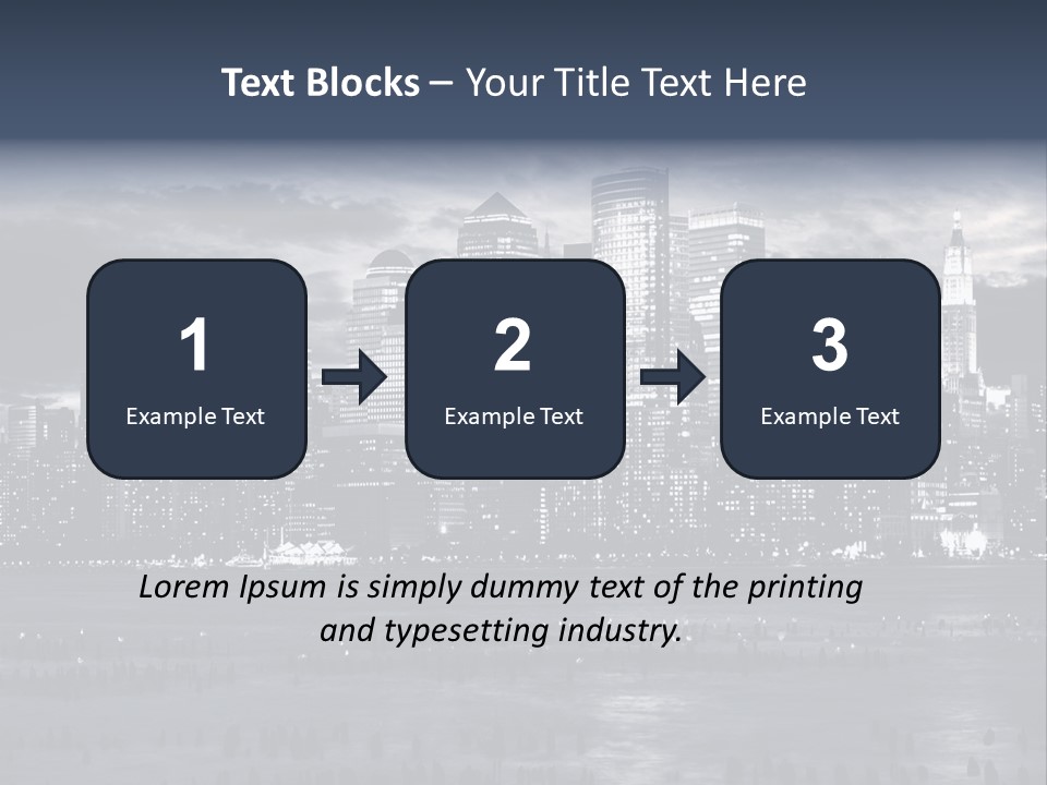 Black And White City Skyline PowerPoint Template