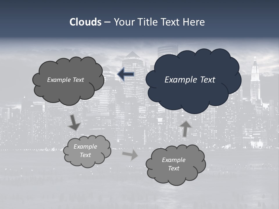 Black And White City Skyline PowerPoint Template