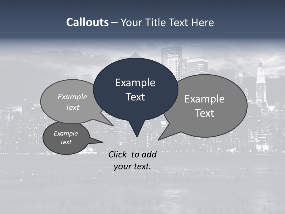 Black And White City Skyline PowerPoint Template