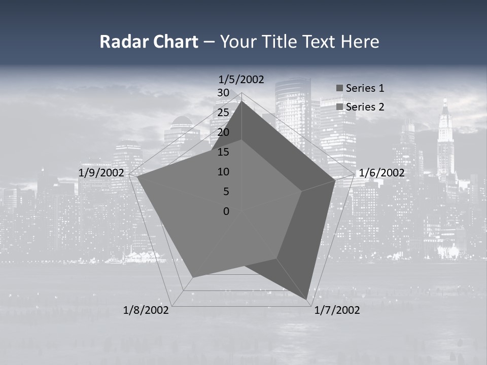 Black And White City Skyline PowerPoint Template