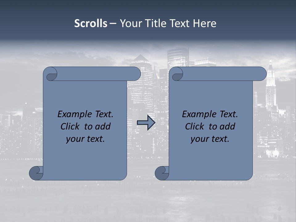 Black And White City Skyline PowerPoint Template