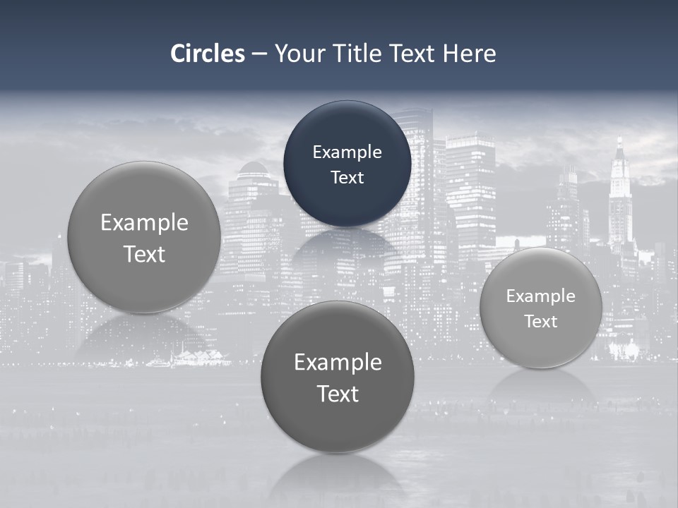 Black And White City Skyline PowerPoint Template