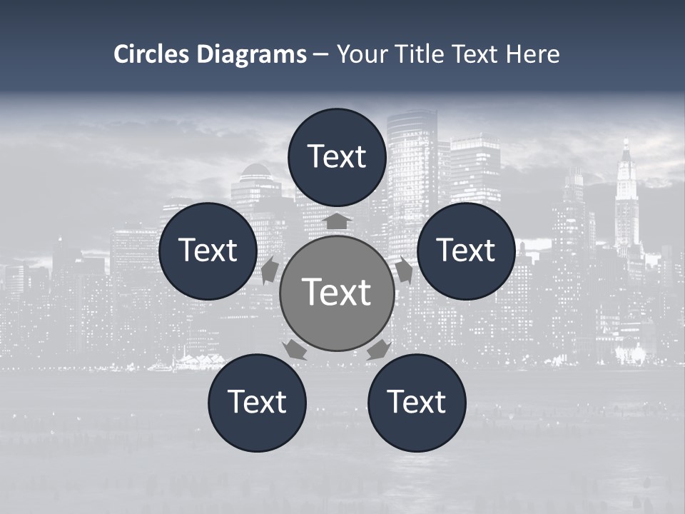 Black And White City Skyline PowerPoint Template