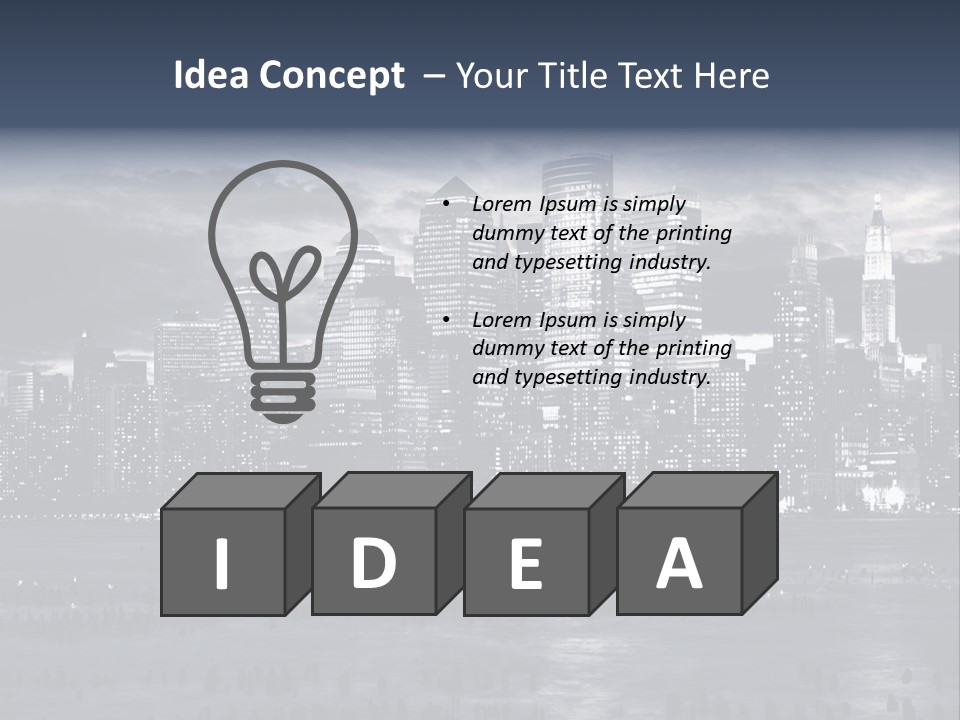 Black And White City Skyline PowerPoint Template