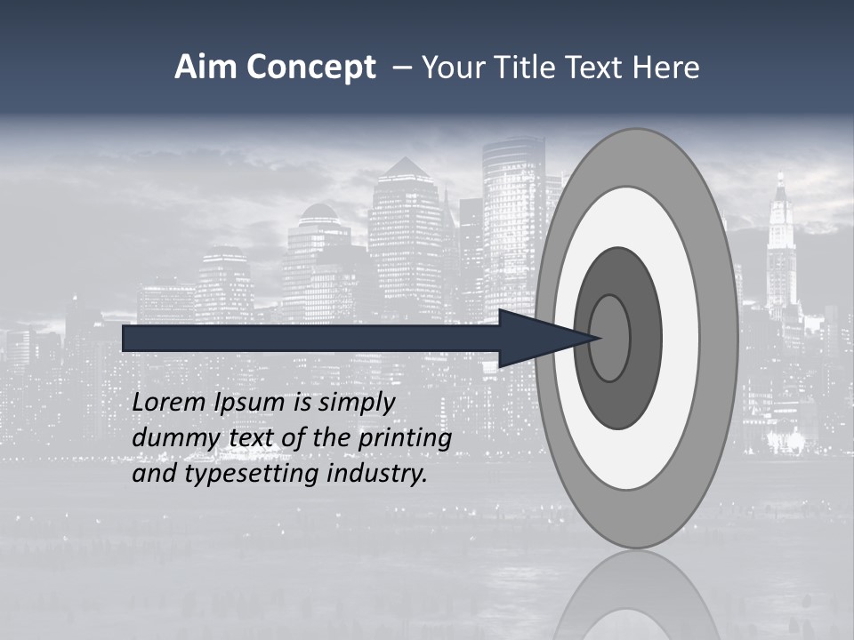 Black And White City Skyline PowerPoint Template