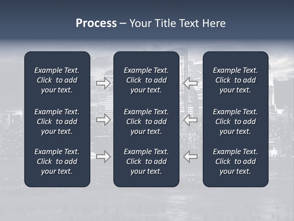 Black And White City Skyline PowerPoint Template