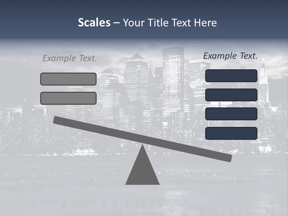 Black And White City Skyline PowerPoint Template