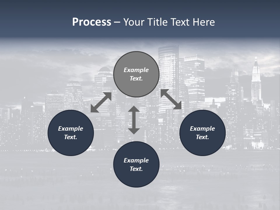 Black And White City Skyline PowerPoint Template