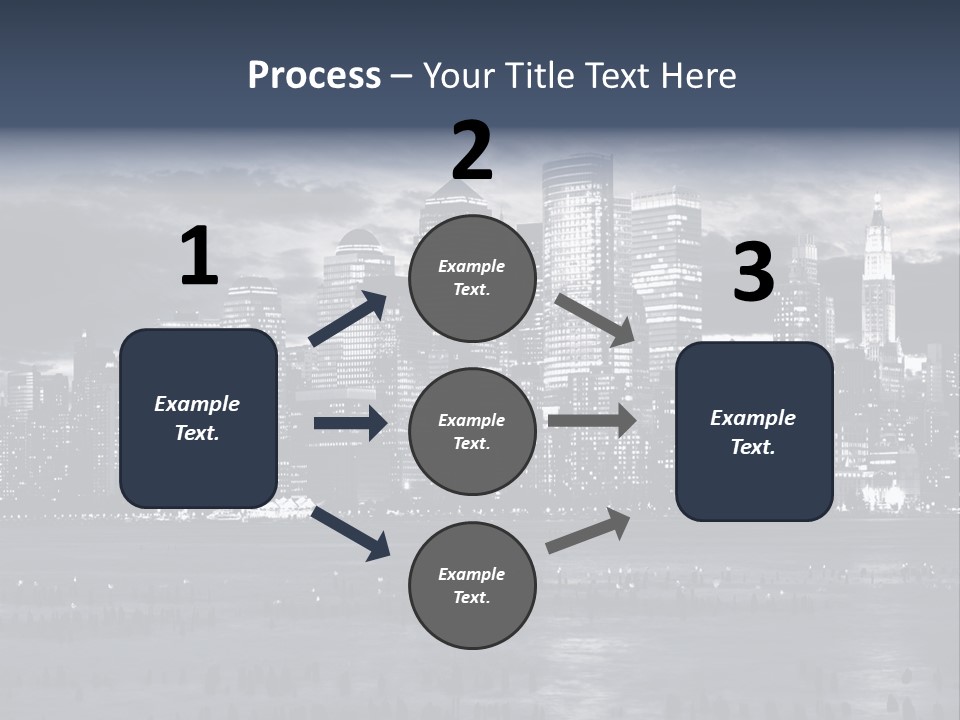 Black And White City Skyline PowerPoint Template