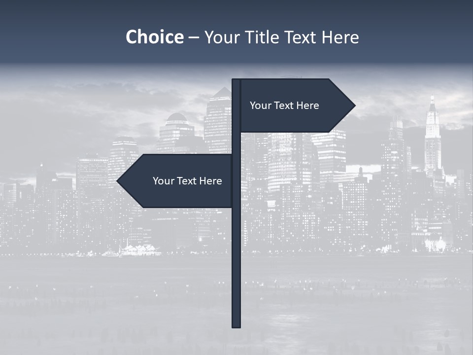 Black And White City Skyline PowerPoint Template