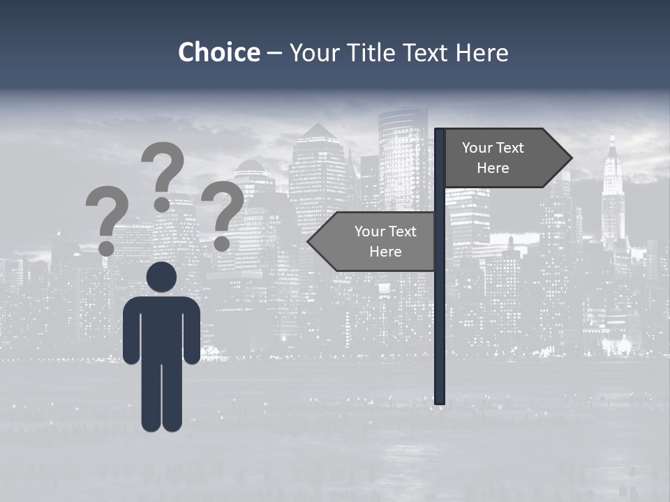 Black And White City Skyline PowerPoint Template