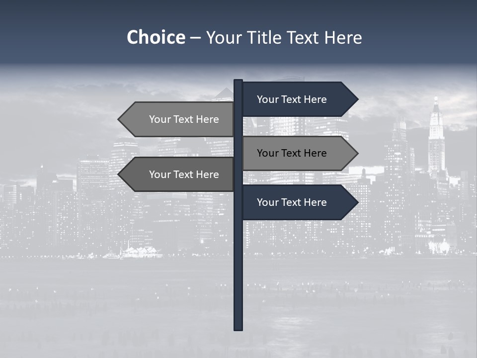 Black And White City Skyline PowerPoint Template