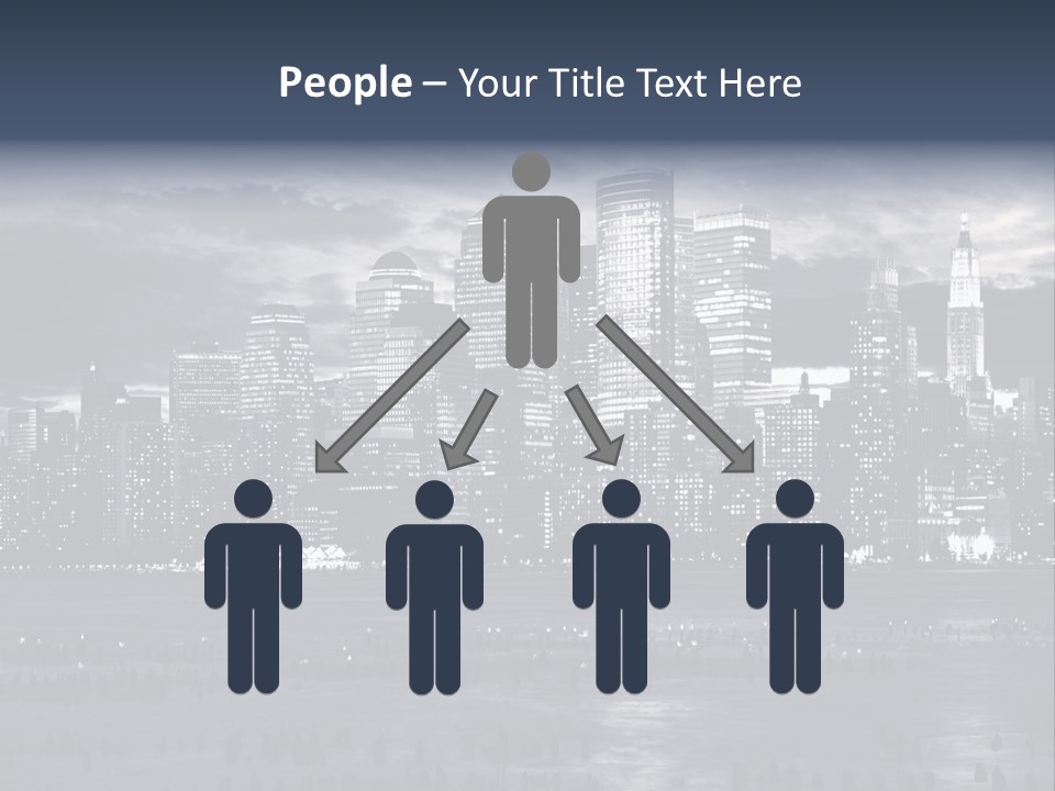 Black And White City Skyline PowerPoint Template