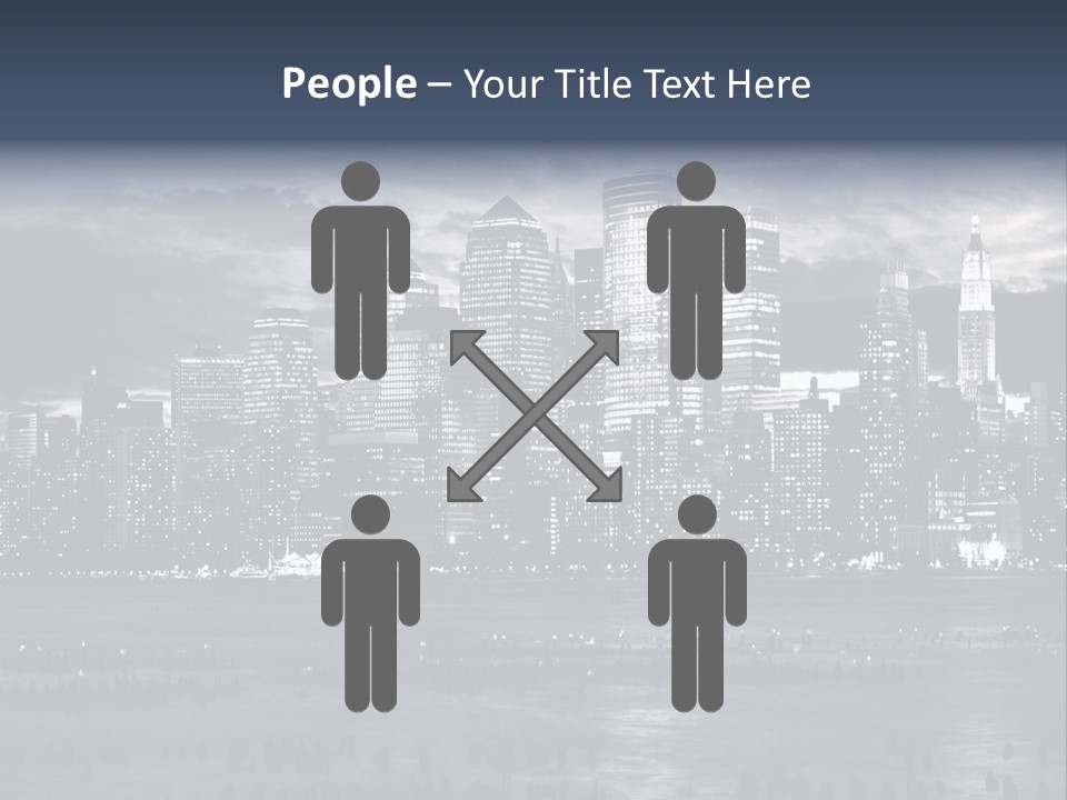 Black And White City Skyline PowerPoint Template