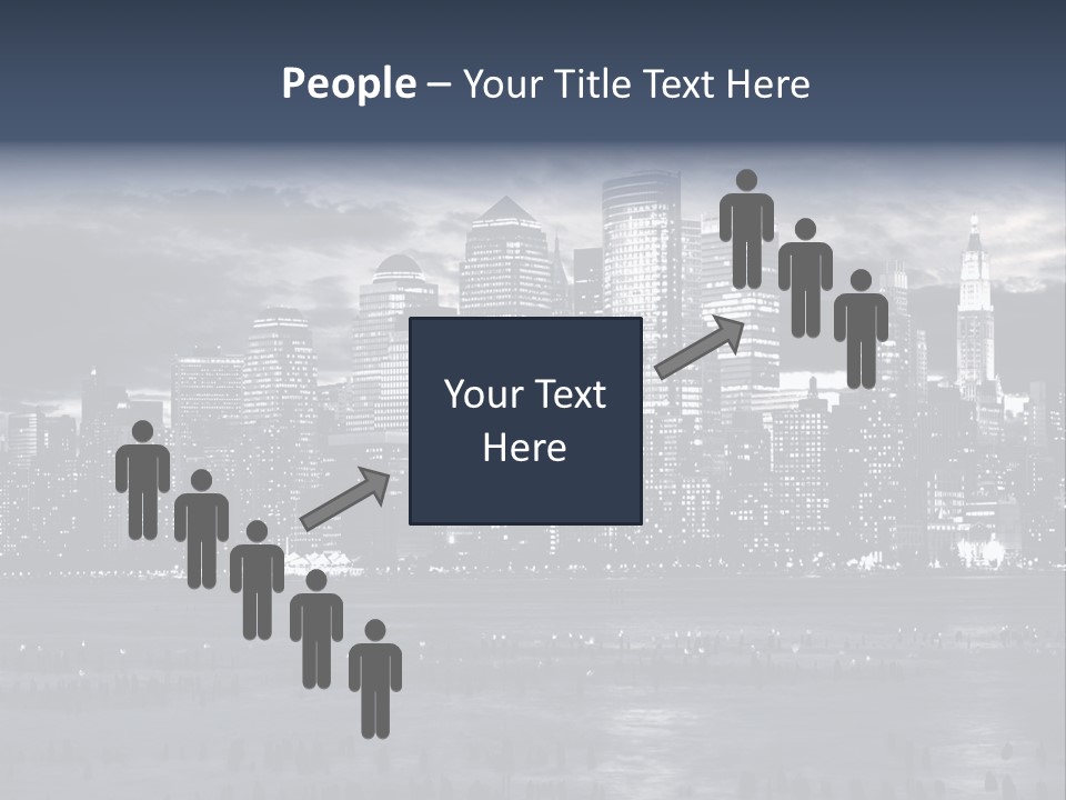 Black And White City Skyline PowerPoint Template