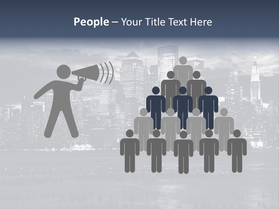 Black And White City Skyline PowerPoint Template