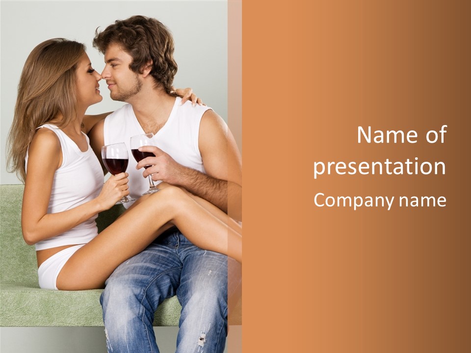 Romance Handsome Beverage PowerPoint Template