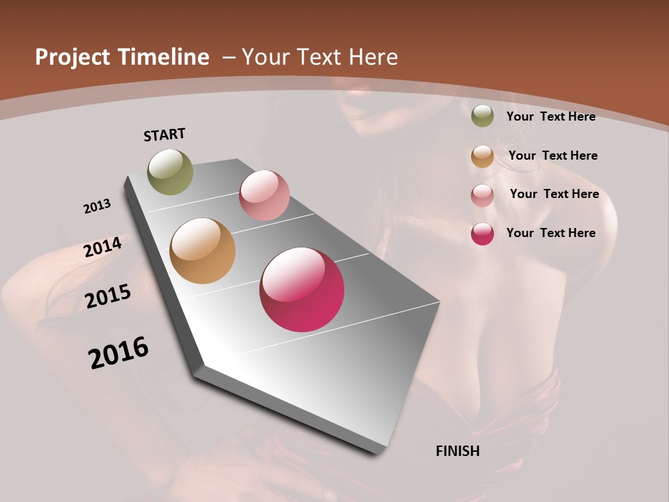 Girl In Red Dress PowerPoint Template