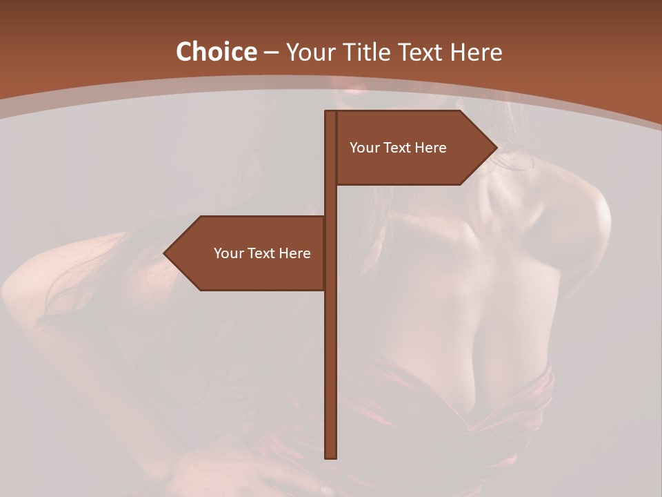 Girl In Red Dress PowerPoint Template